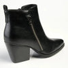 Madison Jeffie Cuban Heel Double Zip Ankle Boot - Black