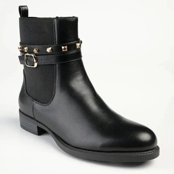 Madison Jenny Lynn Gusset Studded Ankle Boot - Black