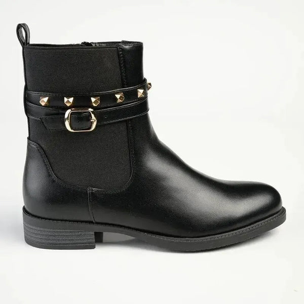 Madison Jenny Lynn Gusset Studded Ankle Boot - Black