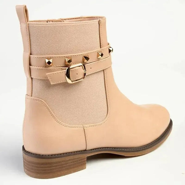 Madison Jenny Lynn Gusset Studded Ankle Boot - Nude