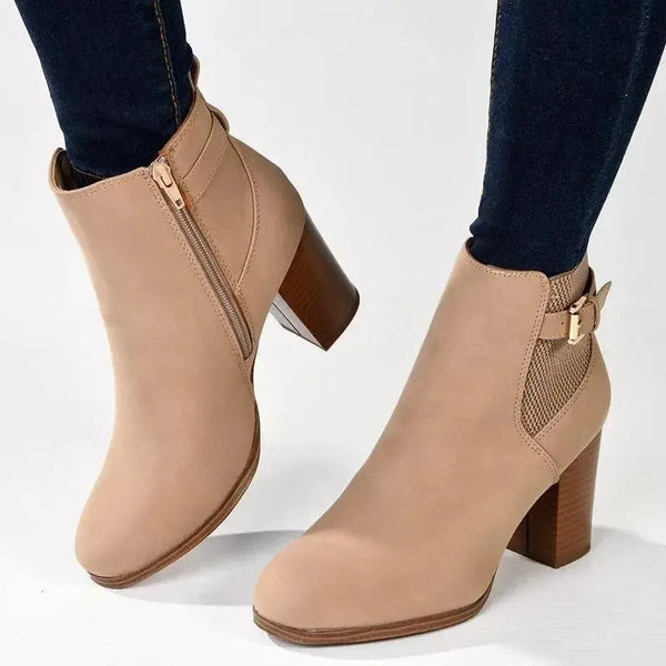 Madison Johnda Ankle Gusset Boot - Nude