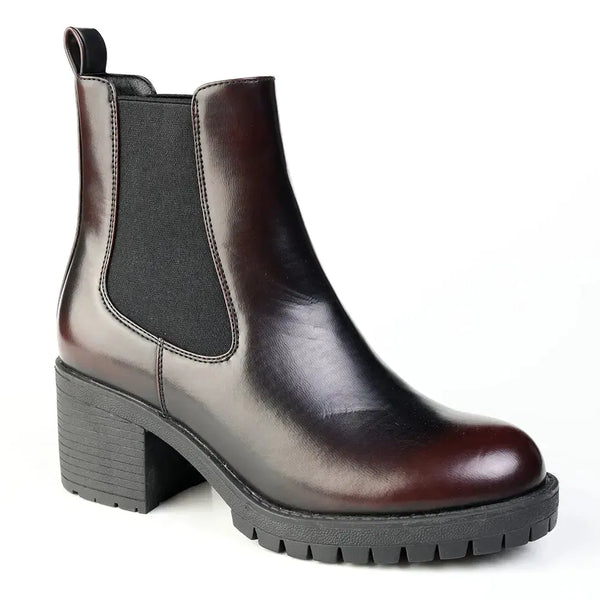 Madison Jolinda 2 Block Heel Chelsea Boot - Wine