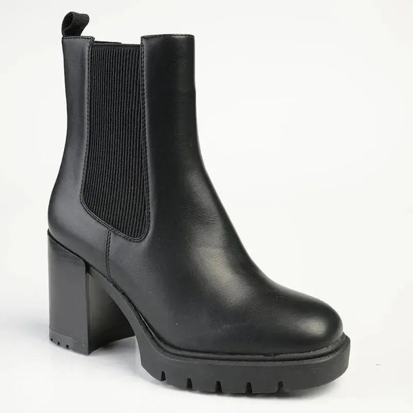 Madison Jones Chelsea Block Heel Boot - Black