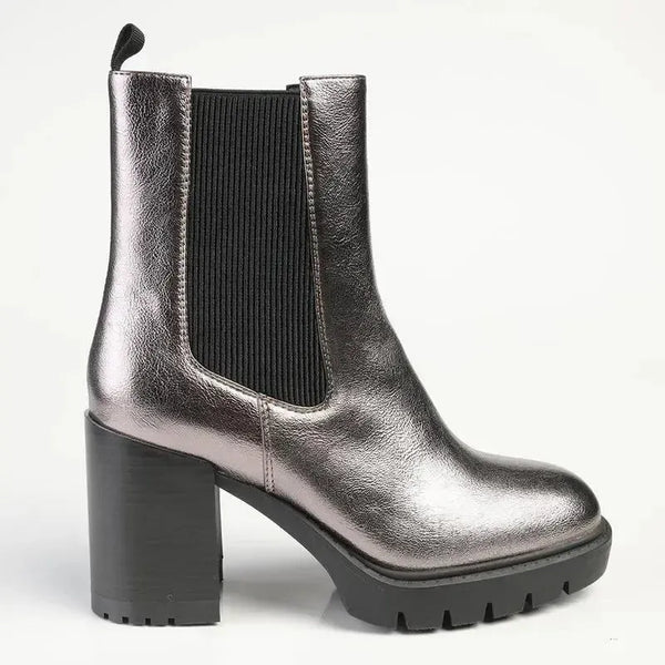 Madison Jones Chelsea Block Heel Boot - Pewter