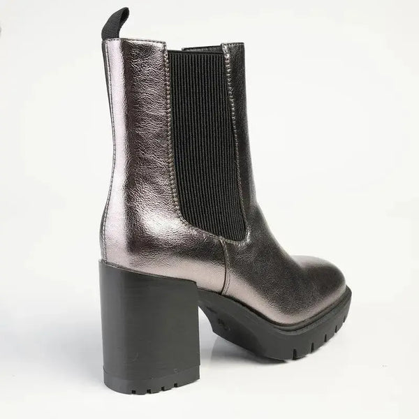 Madison Jones Chelsea Block Heel Boot - Pewter
