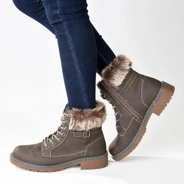 Madison Jordan Fur Collar Boot - Charcoal