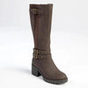 Madison - Jovie 3 Buckle Block Heel Boot - Chocolate