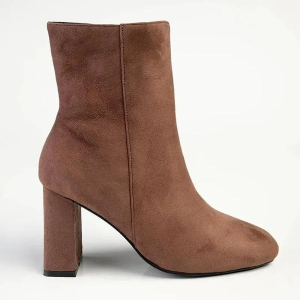 Madison Joy Block Heel Ankle Boot - Brown