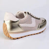 Madison Jullian Lace Up Sneaker With Side Panel - Gold/Beige