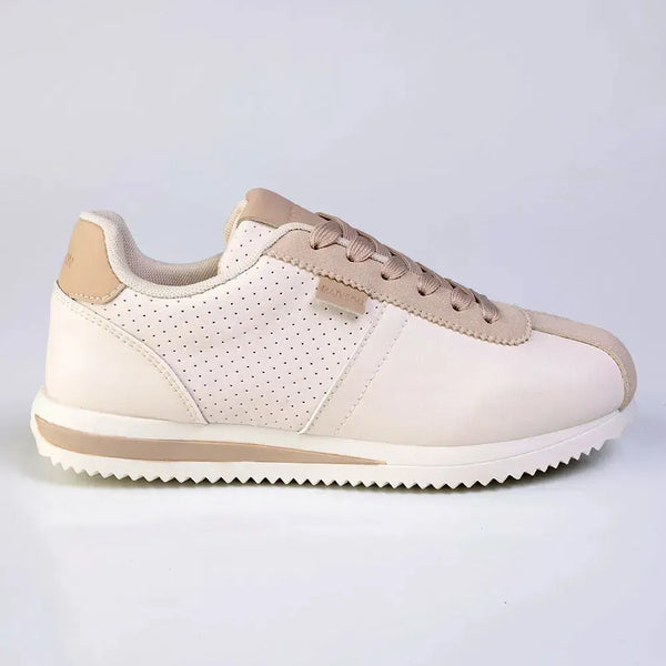 Madison Juri Lace Up Sneaker - Nude/White