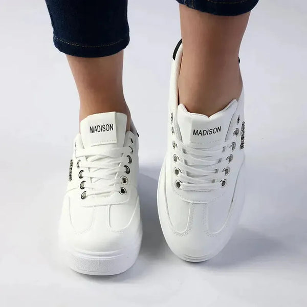 Madison Justine Platform Sneaker - White/Charcoal