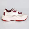 Madison Kim Ladies Fashion Sneaker - White / Burgundy