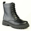 Madison Lace Up Combat Boots - Black