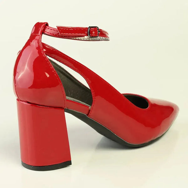 Madison Ladies Fashion Court Heel - Red