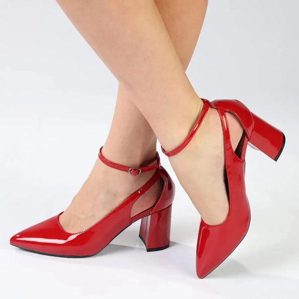 Madison Ladies Fashion Court Heel - Red