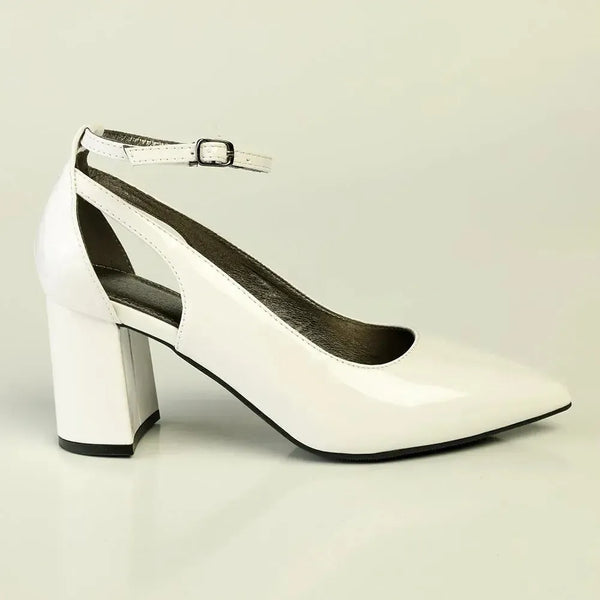 Madison Ladies Fashion Court Heel - White