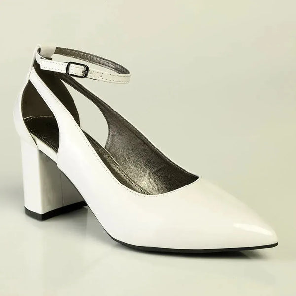 Madison Ladies Fashion Court Heel - White