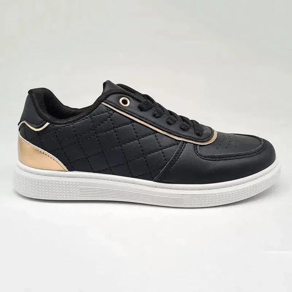 Madison Ladies High Fashion Cyprus Sneaker - Black/ Rose Gold