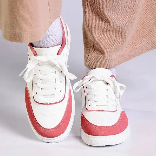 Madison Ladies High Fashion Cyprus Sneaker - White/ Pink