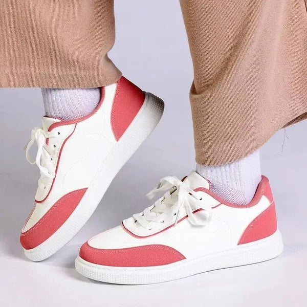 Madison Ladies High Fashion Cyprus Sneaker - White/ Pink