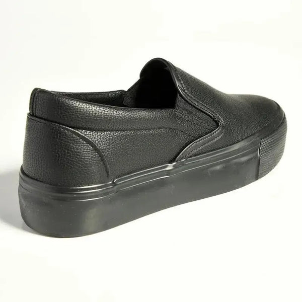 Madison Ladies Platform Slip On Sneaker - Black Mono