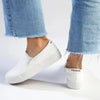 Madison Ladies Platform Slip On Sneaker - White