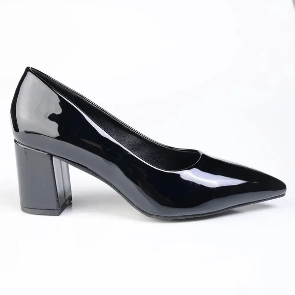 Madison Ladies Pointed Toe Formal Court - Black Patent