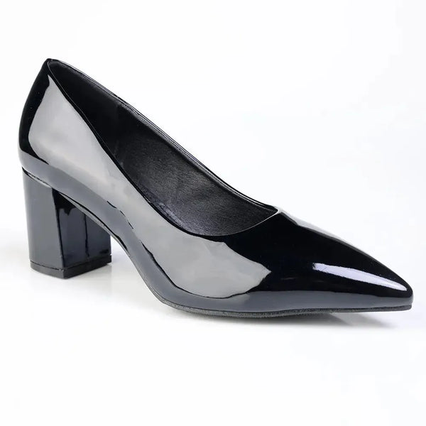 Madison Ladies Pointed Toe Formal Court - Black Patent