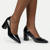 Madison Ladies Pointed Toe Formal Court - Black Patent