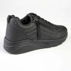 Madison Ladies Side Zip Detailed Sneaker - Black Mono