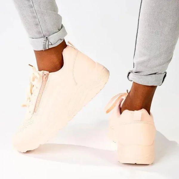 Madison Ladies Side Zip Detailed Sneaker - Pink