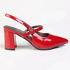 Madison Ladies Slingback Fashion Court Heel - Red