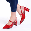 Madison Ladies Slingback Fashion Court Heel - Red