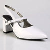 Madison Ladies Slingback Fashion Court Heel- White