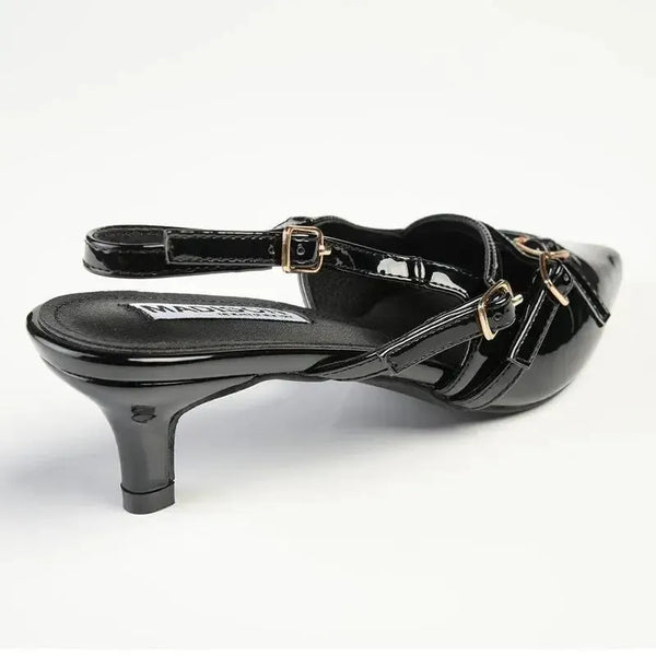 Madison Lameez 4 Kitten Heel - Black