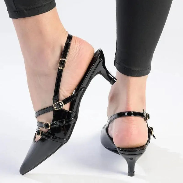 Madison Lameez 4 Kitten Heel - Black