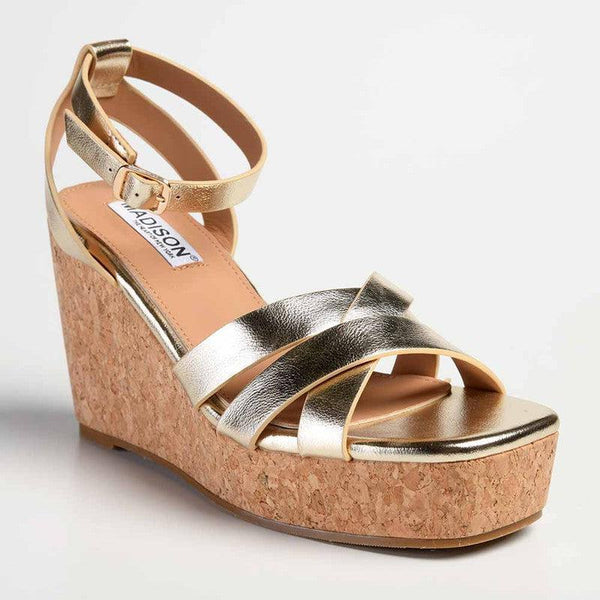Madison Laurel Fashion Wedge Sandals - Gold-Madison Heart of New York-Buy shoes online