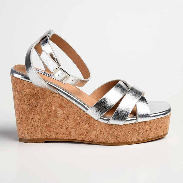 Madison Laurel Fashion Wedge Sandals - Silver-Madison Heart of New York-Buy shoes online