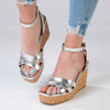 Madison Laurel Fashion Wedge Sandals - Silver-Madison Heart of New York-Buy shoes online