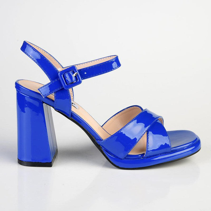 Cobalt blue shop block heel sandals