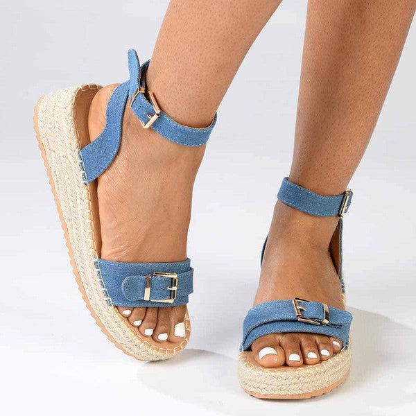 Madison Lettie Fashion Comfort Sandals - Blue-Madison Heart of New York-Buy shoes online