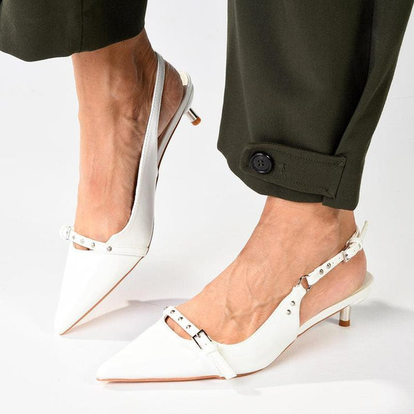 Madison Lexi Kitten Heel - White-Madison Heart of New York-Buy shoes online