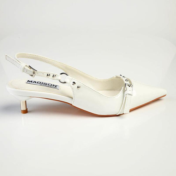 Madison Lexi Kitten Heel - White-Madison Heart of New York-Buy shoes online