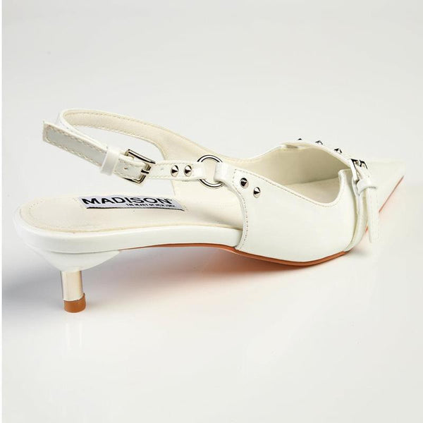 Madison Lexi Kitten Heel - White-Madison Heart of New York-Buy shoes online