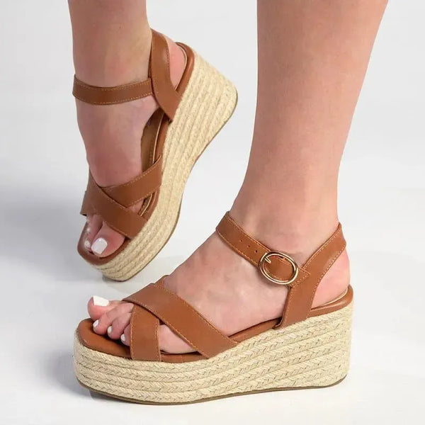 Madison Libby Wedge - Tan