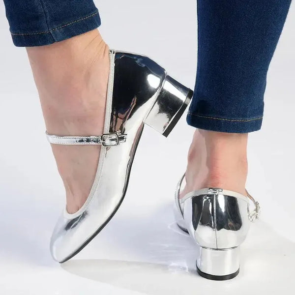Madison Lidia - Mary Jane Heel - Silver