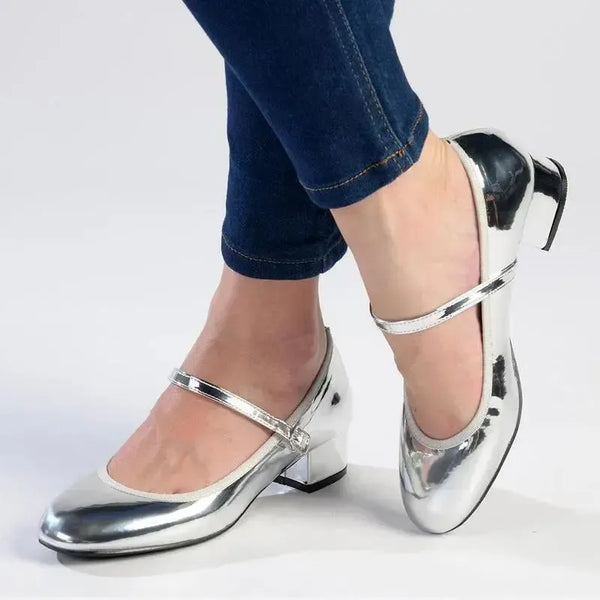 Madison Lidia - Mary Jane Heel - Silver