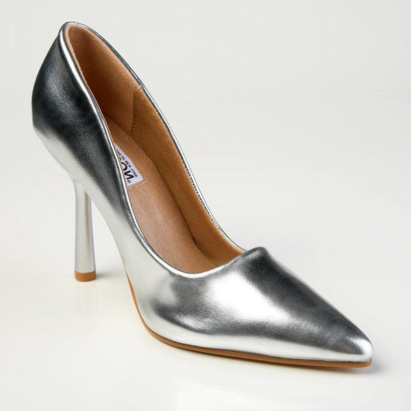 Madison Lila 5 Basic Court Hourglass Heel - Silver-Madison Heart of New York-Buy shoes online