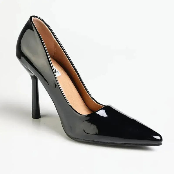 Madison Lila 6 Hourglass Court Heel - Black Patent