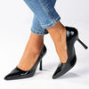 Madison Lila 6 Hourglass Court Heel - Black Patent